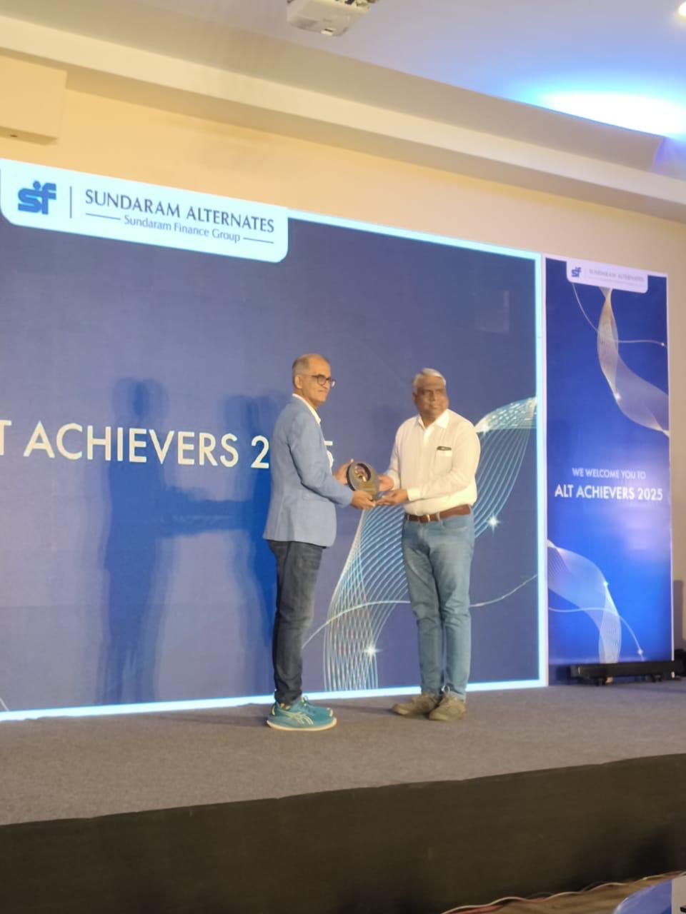 Appreciation award received by sundram AMC
